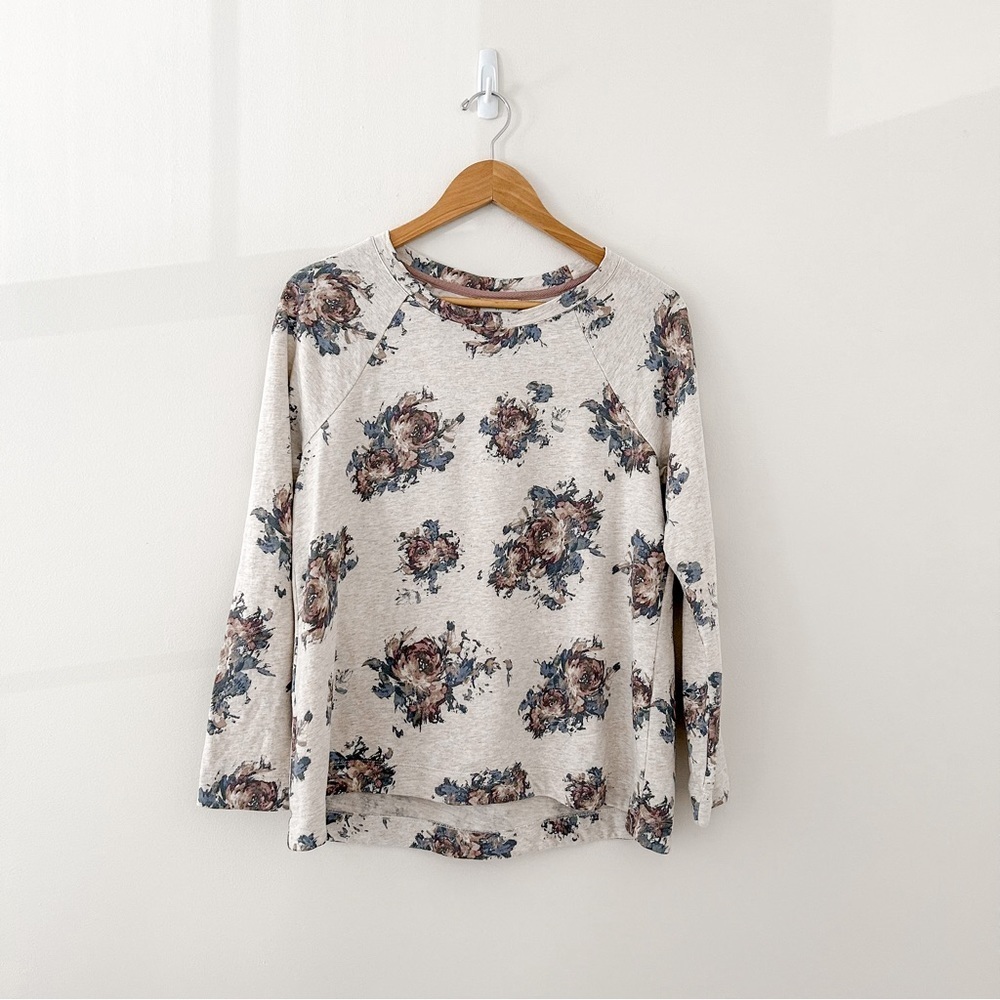 J Jill Long Sleeve Sweater sweatshirt floral pullover